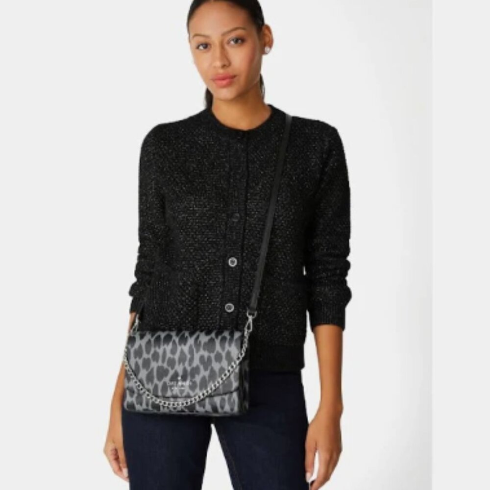 Kate Spade Carson Crossbody Bag NWT (Grey Black Leopard) - Picture 5 of 5